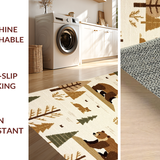 Ultra Soft Area Rug, Non Slip, Stain Resistant, Washable Area Rugs for Living Room, Bedroom, Whimsical Playful Animal Themed Decor(Beige)