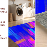 Ultra Soft Area Rug, Non Slip, Stain Resistant, Washable Area Rugs for Living Room, Bedroom, Modern Colorful Geometric Design(Blue)