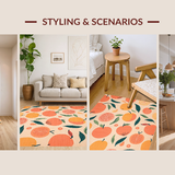 Ultra Soft Area Rug, Non Slip, Stain Resistant, Washable Area Rugs for Living Room, Bedroom, Cute Summery Citrus Vibe Atmosphere(Orange)