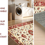 Ultra Soft Area Rug, Non Slip, Stain Resistant, Washable Area Rugs for Living Room, Bedroom, Rustic Earthy Toned Patterns(Red)