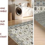 Ultra Soft Area Rug, Non Slip, Stain Resistant, Washable Area Rugs for Living Room, Bedroom, Minimalist Muted Trellis Concept(White)