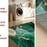 Elegant Gold Swirl Abstract Art(Green)