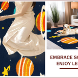 Ultra Soft Area Rug, Non Slip, Stain Resistant, Washable Area Rugs for Living Room, Bedroom, Outer Space Themed Kids(Blue)