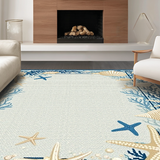 Ultra Soft Area Rug, Non Slip, Stain Resistant, Washable Area Rugs for Living Room, Bedroom, Oceanic Coral Reef Aesthetic(Beige)