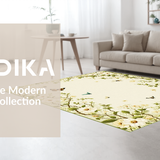 Ultra Soft Area Rug, Non Slip, Stain Resistant, Washable Area Rugs for Living Room, Bedroom, Vibrant Insect Garden Tapestry(Beige)