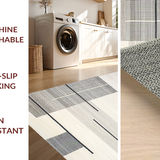 Ultra Soft Area Rug, Non Slip, Stain Resistant, Washable Area Rugs for Living Room, Bedroom, Unique Cream Asymmetrical Design Element(Beige)