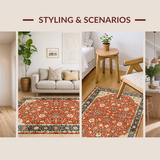 Cozy Low Pile Ogee Design(Red)