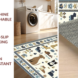 Ultra Soft Area Rug, Non Slip, Stain Resistant, Washable Area Rugs for Living Room, Bedroom, Elegant Pastel Wildlife Theme(White)