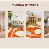 Ultra Soft Area Rug, Non Slip, Stain Resistant, Washable Area Rugs for Living Room, Bedroom, Vibrant Sun and Moon Aesthetic(Orange)