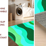Ultra Soft Area Rug, Non Slip, Stain Resistant, Washable Area Rugs for Living Room, Bedroom, Chic Abstract Color Fusion(Green)