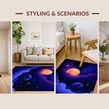 Celestial Blue Toned Galaxy Print(Blue)