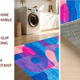 Ultra Soft Area Rug, Non Slip, Stain Resistant, Washable Area Rugs for Living Room, Bedroom, Bold Striking Swirl Pattern(Blue)