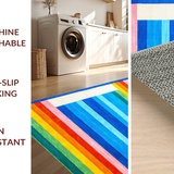 Ultra Soft Area Rug, Non Slip, Stain Resistant, Washable Area Rugs for Living Room, Bedroom, Artistic Colorful Textured Layers(Blue)