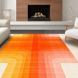 Ultra Soft Area Rug, Non Slip, Stain Resistant, Washable Area Rugs for Living Room, Bedroom, Eclectic Colorful Contemporary Fusion(Orange)