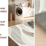 Ultra Soft Area Rug, Non Slip, Stain Resistant, Washable Area Rugs for Living Room, Bedroom, Elegant Earthy Toned Design(Beige)