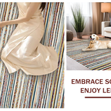 Ultra Soft Area Rug, Non Slip, Stain Resistant, Washable Area Rugs for Living Room, Bedroom, Whimsical Soft-Toned Stripe Arrangement(Orange)