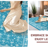 Ultra Soft Area Rug, Non Slip, Stain Resistant, Washable Area Rugs for Living Room, Bedroom, Graceful Bow Tie Rug Coquette Style Wave Edge Aesthetic Preppy Home Accent(Blue)