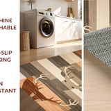 Ultra Soft Area Rug, Non Slip, Stain Resistant, Washable Area Rugs for Living Room, Bedroom, Elegant Nature Motif with Warm Tones(Brown)