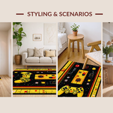 Ultra Soft Area Rug, Non Slip, Stain Resistant, Washable Area Rugs for Living Room, Bedroom, Chic Minimalist Controller Arrangement(Yellow)