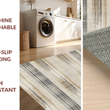 Ultra Soft Area Rug, Non Slip, Stain Resistant, Washable Area Rugs for Living Room, Bedroom, Inviting Natural Fiber Statement(Beige)