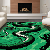 Ultra Soft Area Rug, Non Slip, Stain Resistant, Washable Area Rugs for Living Room, Bedroom, Vibrant Modern Animal Pattern(Green)