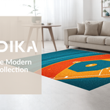 Ultra Soft Area Rug, Non Slip, Stain Resistant, Washable Area Rugs for Living Room, Bedroom, Eclectic 3D Printed Sport Pattern(Orange)