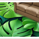 Ultra Soft Area Rug, Non Slip, Stain Resistant, Washable Area Rugs for Living Room, Bedroom, Fun Green Leaf Bathtub Rug for Tropical Decor(Green)