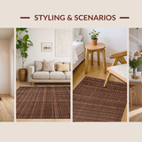 Ultra Soft Area Rug, Non Slip, Stain Resistant, Washable Area Rugs for Living Room, Bedroom, Rustic Earthy Waffle Aesthetic(Brown)