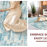 Ultra Soft Area Rug, Non Slip, Stain Resistant, Washable Area Rugs for Living Room, Bedroom, Coquette Bowknot Rug:  Elegant Blue Decorative Carpet(Blue)