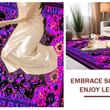 Ultra Soft Area Rug, Non Slip, Stain Resistant, Washable Area Rugs for Living Room, Bedroom, Electric UV Reactive Geometric Style(Purple)