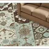 Ultra Soft Area Rug, Non Slip, Stain Resistant, Washable Area Rugs for Living Room, Bedroom, Boho Floral Patchwork Living Room Non Slip Rug(Brown)