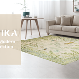 Ultra Soft Area Rug, Non Slip, Stain Resistant, Washable Area Rugs for Living Room, Bedroom, Artistic Nature-Inspired Insect Motif(Beige)