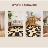 Ultra Soft Area Rug, Non Slip, Stain Resistant, Washable Area Rugs for Living Room, Bedroom, Americana Inspired Earthy Tones(Beige)