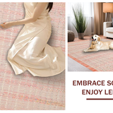 Ultra Soft Area Rug, Non Slip, Stain Resistant, Washable Area Rugs for Living Room, Bedroom, Bow Motif Carpet with Playful Uno Reverse Icon in Pink Palette(Pink)