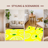 Ultra Soft Area Rug, Non Slip, Stain Resistant, Washable Area Rugs for Living Room, Bedroom, Bright Fruity Abstract Design(Yellow)