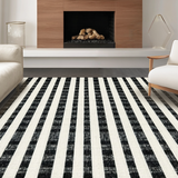 Ultra Soft Area Rug, Non Slip, Stain Resistant, Washable Area Rugs for Living Room, Bedroom, Classic Checkered Indoor Rug(Black)