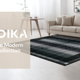 Ultra Soft Area Rug, Non Slip, Stain Resistant, Washable Area Rugs for Living Room, Bedroom, Sophisticated Geometric Artful Style(Black)