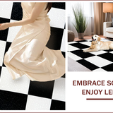 Ultra Soft Area Rug, Non Slip, Stain Resistant, Washable Area Rugs for Living Room, Bedroom, Checkered Low Pile(Black)