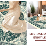 Ultra Soft Area Rug, Non Slip, Stain Resistant, Washable Area Rugs for Living Room, Bedroom, Oriental Distressed Living Room Rug(Green)