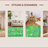 Ultra Soft Area Rug, Non Slip, Stain Resistant, Washable Area Rugs for Living Room, Bedroom, town city road playmat(Green)