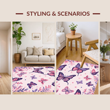 Ultra Soft Area Rug, Non Slip, Stain Resistant, Washable Area Rugs for Living Room, Bedroom, Radiant Kids' Nature Wonderland(Pink)