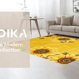 Ultra Soft Area Rug, Non Slip, Stain Resistant, Washable Area Rugs for Living Room, Bedroom, Vibrant Nature-Inspired Design Theme(Yellow)