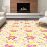 Ultra Soft Area Rug, Non Slip, Stain Resistant, Washable Area Rugs for Living Room, Bedroom, Modern Youthful Decorative Composition(Pink)