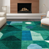 Chic Curved Line Composition in Cool Tones(Green)