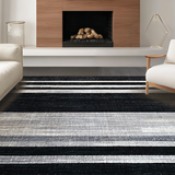 Ultra Soft Area Rug, Non Slip, Stain Resistant, Washable Area Rugs for Living Room, Bedroom, Bold Monochrome Striped Area Rug for Versatile Decor Accents(Black)