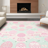 Ultra Soft Area Rug, Non Slip, Stain Resistant, Washable Area Rugs for Living Room, Bedroom, Lively Springtime Color Fusion(Pink)