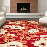 Chic Vibrant Botanical Motif(Red)
