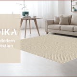 Ultra Soft Area Rug, Non Slip, Stain Resistant, Washable Area Rugs for Living Room, Bedroom, Loop-and-Cut Tufted Cotton(Beige)