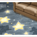 Ultra Soft Area Rug, Non Slip, Stain Resistant, Washable Area Rugs for Living Room, Bedroom, Celestial Nighttime Star Motif(Gray)