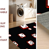 Ultra Soft Area Rug, Non Slip, Stain Resistant, Washable Area Rugs for Living Room, Bedroom, Artistic Dice Tile Arrangement(Black)